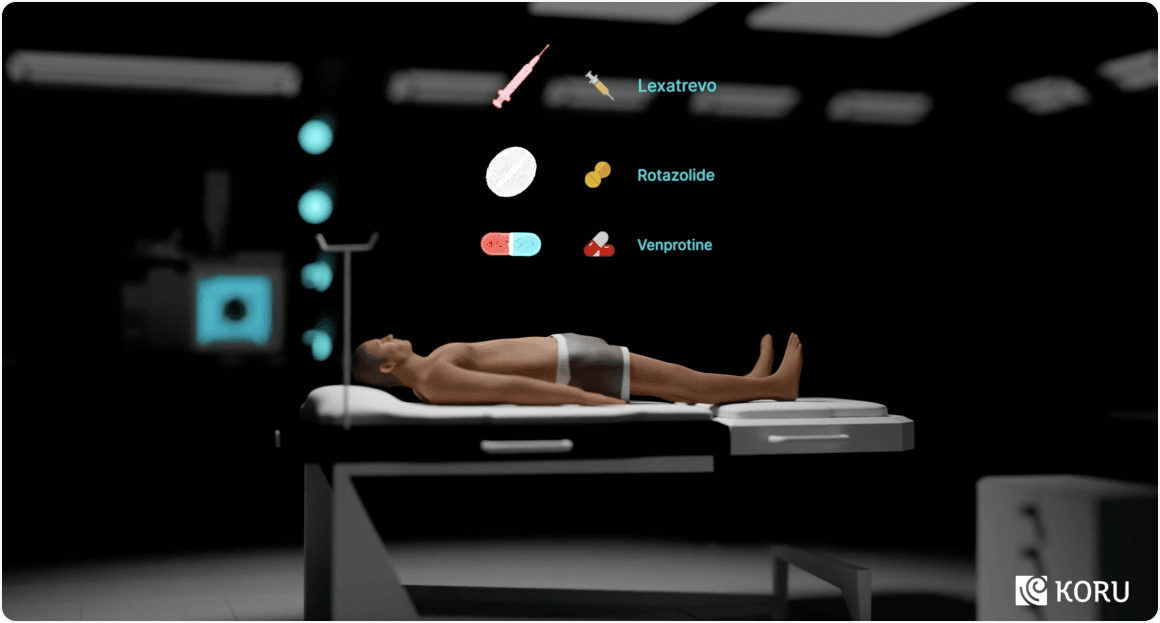 Selected medication based on the detailed analysis of the digital twin