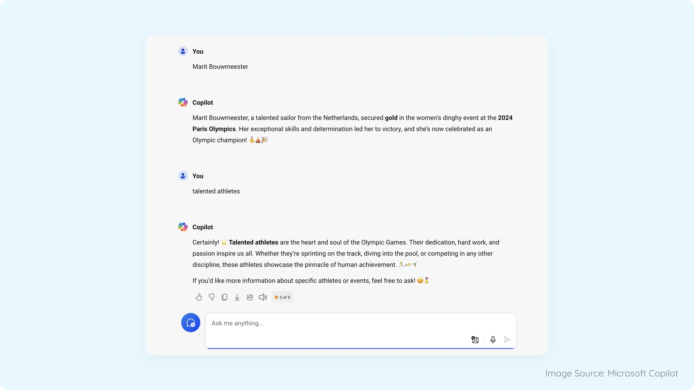 Context Retention Feature example from Microsoft Copilot UI illustrating AI remembering past interactions to maintain coherent and personalized conversational context over time