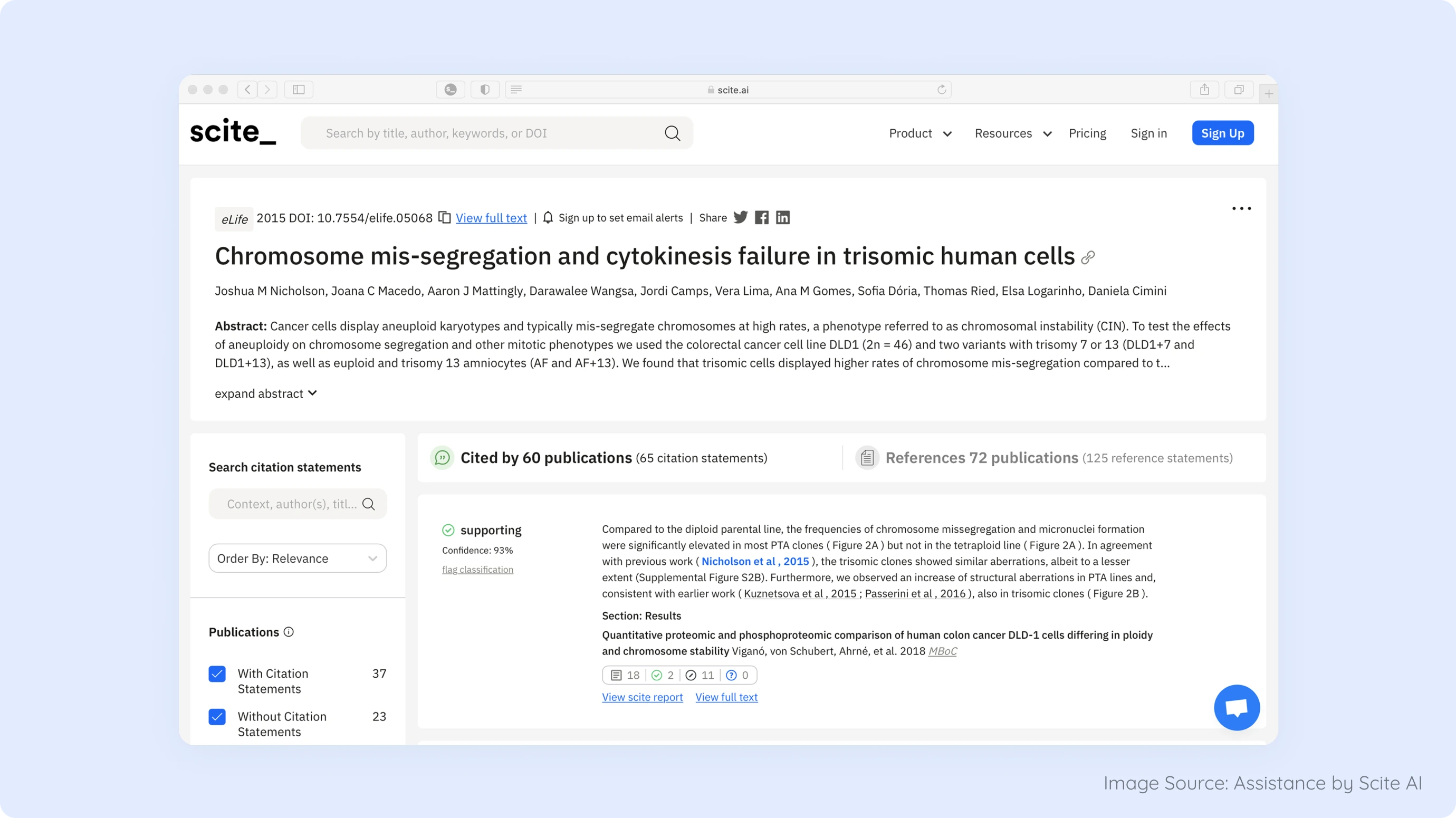 Human Verified vs AI-Generated Content Visualization example from Scite AI Visual differentiation between human-verified and AI-generated content using badges or icons to indicate transparency and trustworthiness.