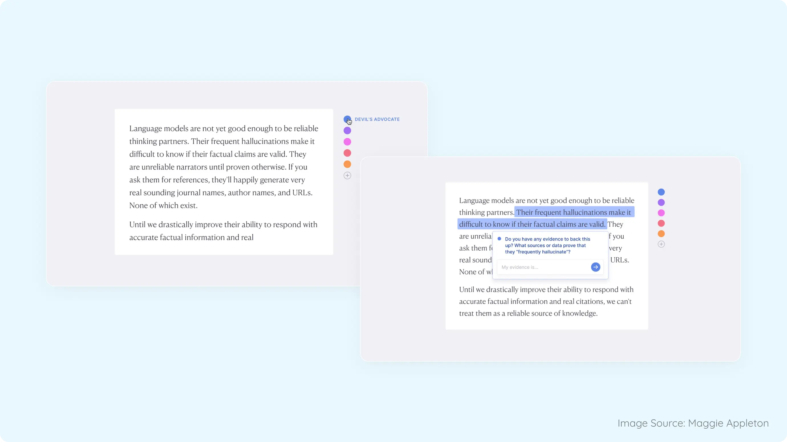 AI Daemons Multiple Perspectives Visualization of AI Daemons providing alternate perspectives on AI generated content