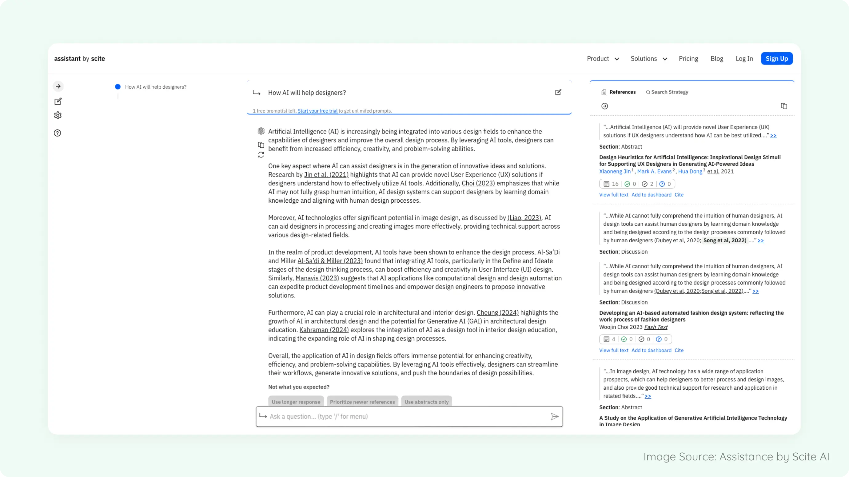 Explainability Layers Interface example from Scite AI Multi-layer explanation interface allowing users to drill down from summary to detailed technical insights of AI decision-making.
