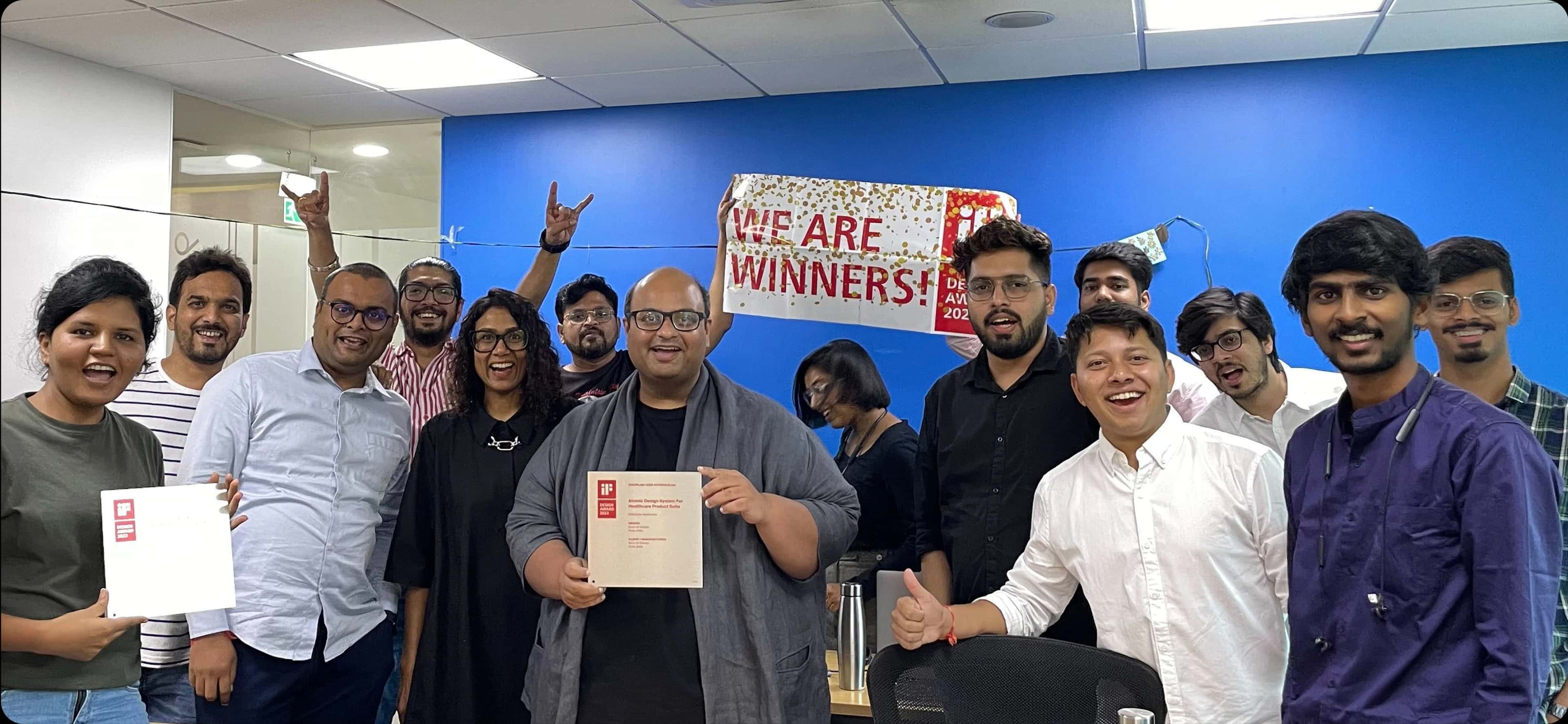 If Design Award Win in 2023 Koru UX team celebrating the success of the iF Design Award win