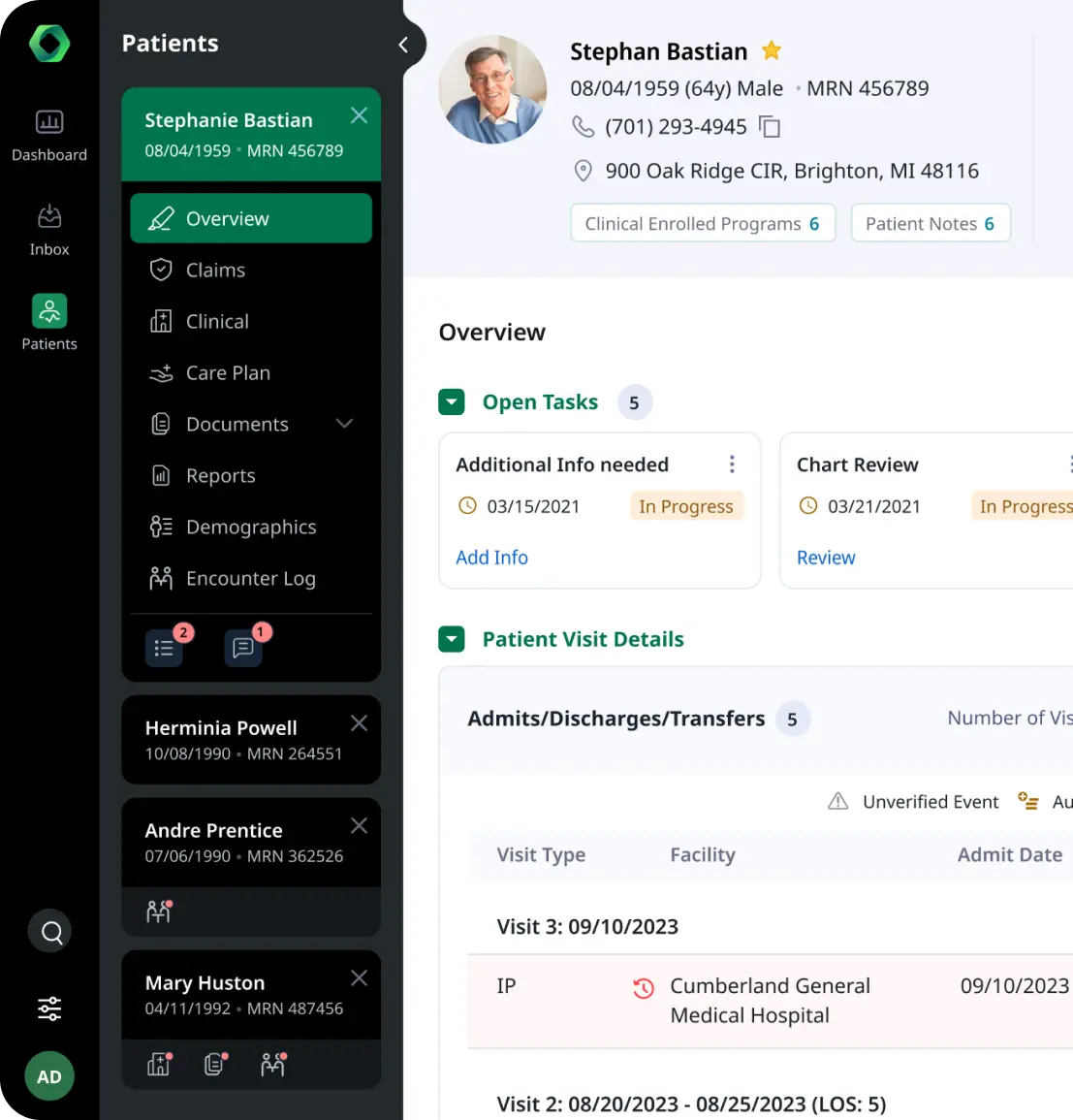 Snapshot of a patient record app Snapshot of a patient record app designed by Koru