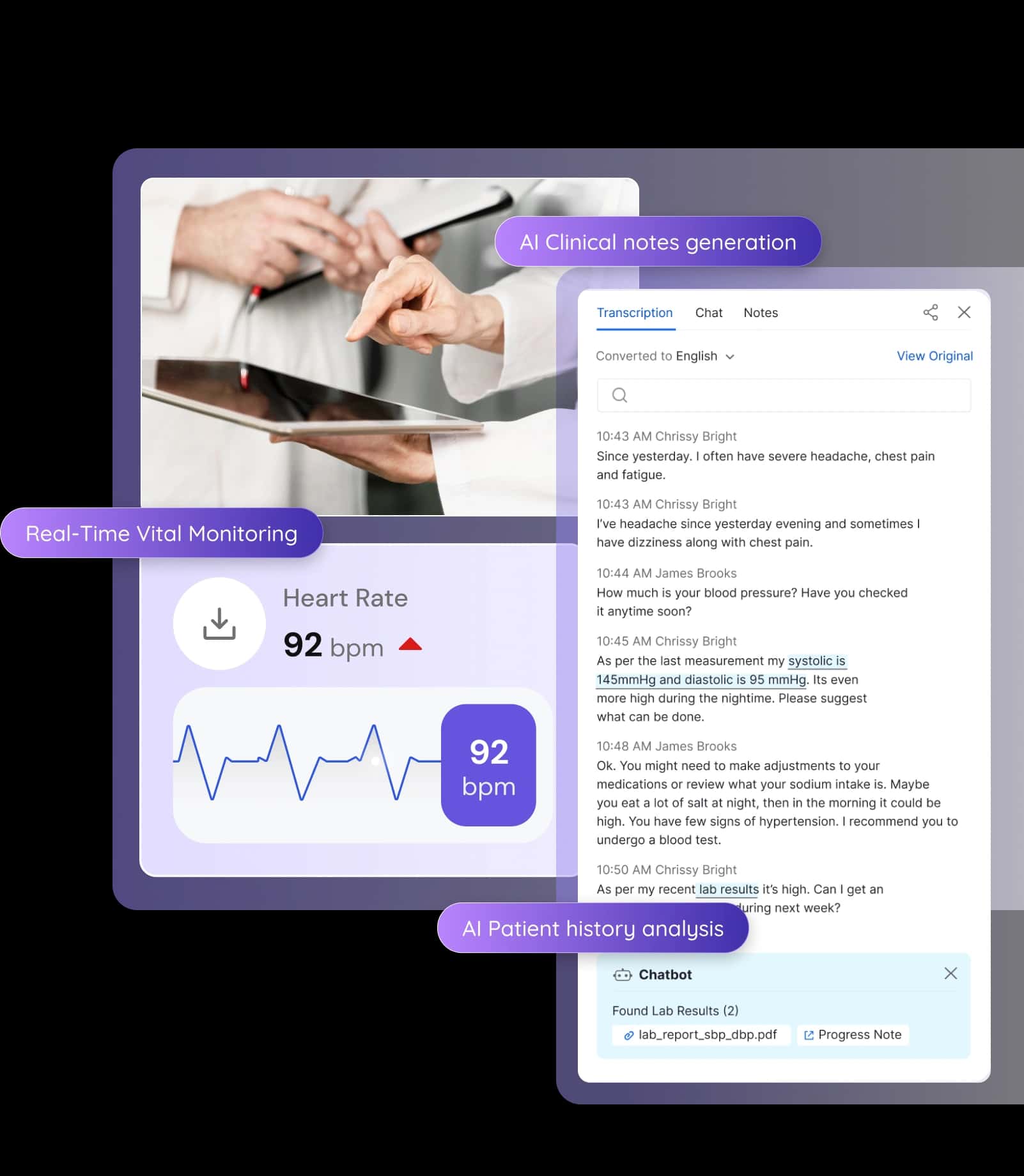 Conceptual image showing healthcare professionals interacting with AI-powered design